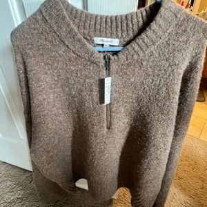 Brown zip up sweater, NWT
